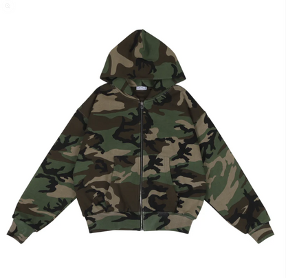 Unisex Camo Zip Up